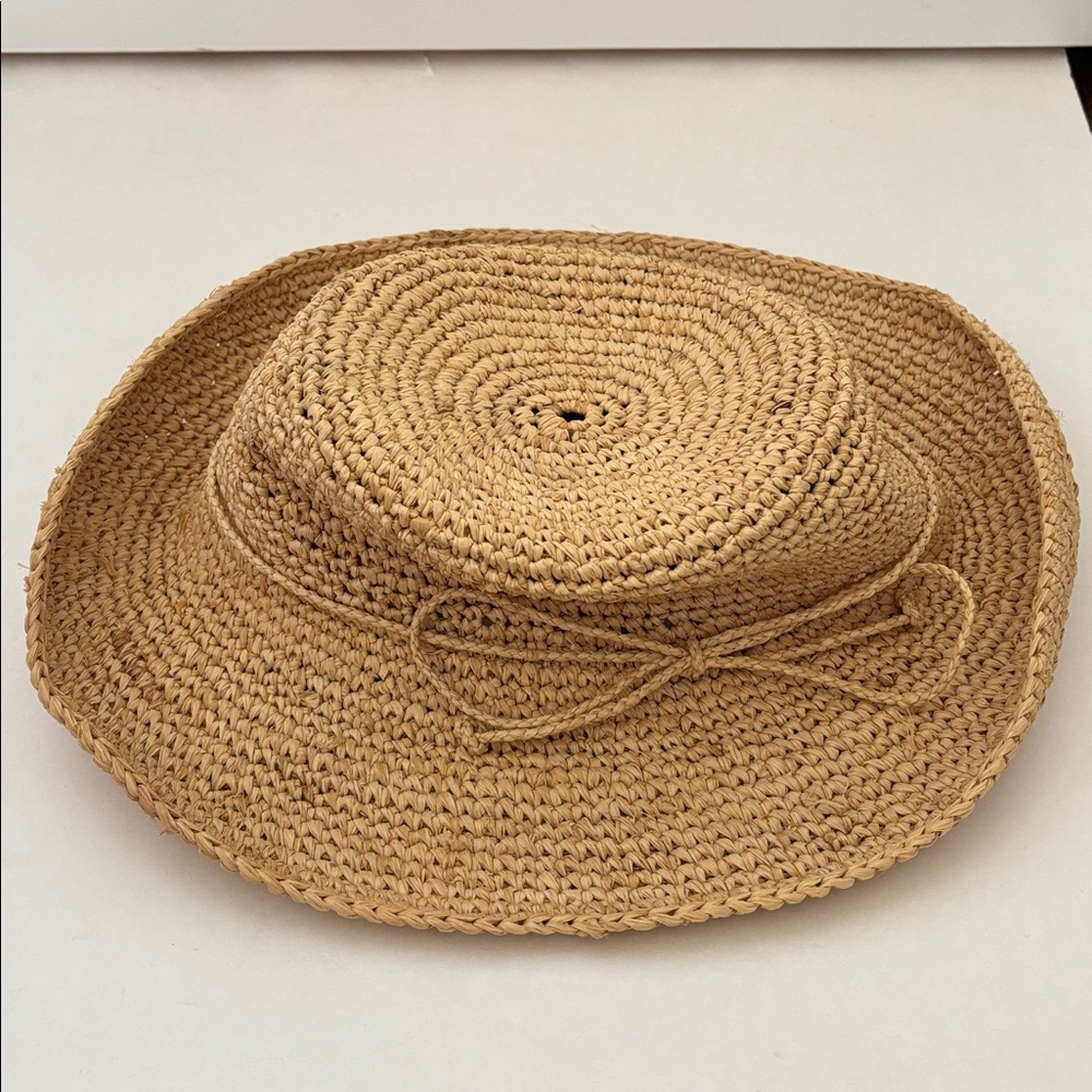 The‎ Scala Collection Packable Beach Travel Crocheted Sun Raffia Straw Hat Women - Picture 8 of 8